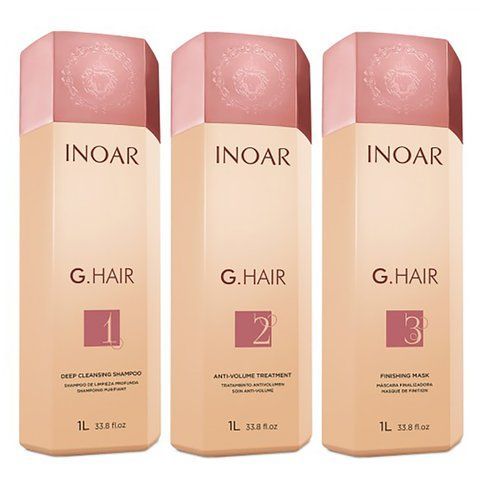 Кератиновий набір для випрямлення волосся Inoar G.hair 3x 1000 мл IN2012 фото
