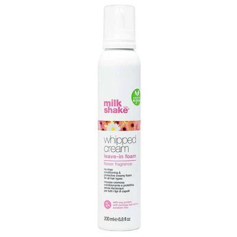 Крем-пінка незмивна для зволоження волосся Whipped Cream Leave-in Foam Flower Milk Shake, 200 мл MLKS1 фото