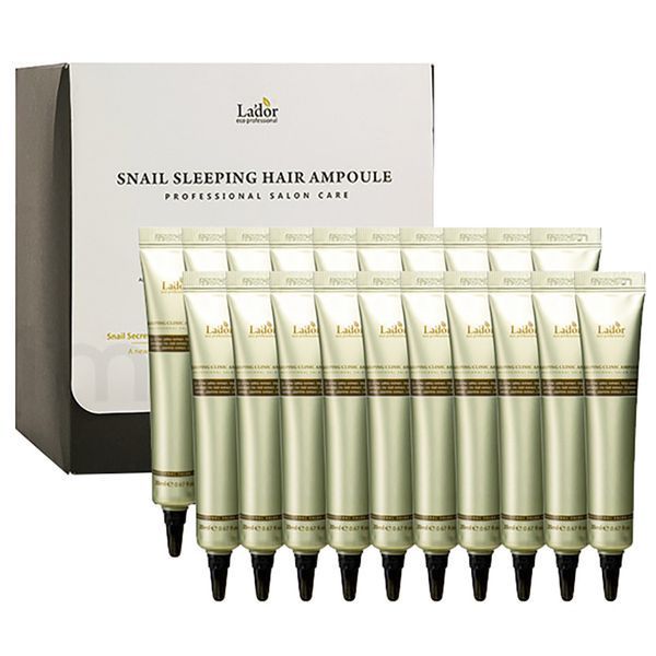 Нічна відновлююча сироватка для пошкодженого волосся Snail Sleeping Hair Ampoule 20 мл SCLP586 фото