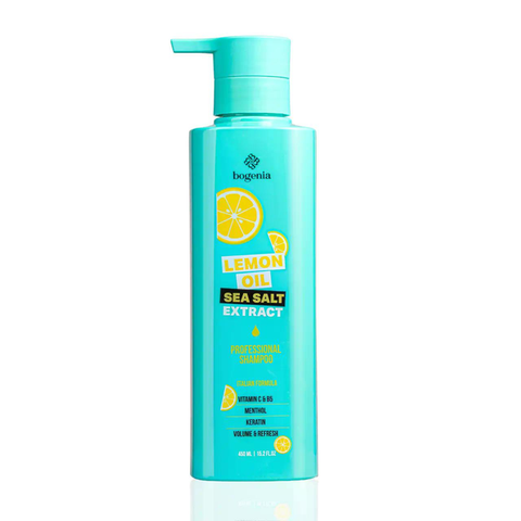 Шампунь з олією лимона та екстрактом морської солі Bogenia Lemon Oil Sea Salt Extract Shampoo 450 мл BG0064 фото