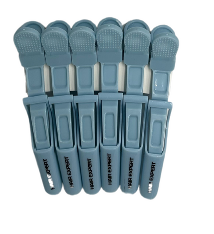 Hair Expert Clip Зажими-крокодили, х6, Блакитні HE111337 фото