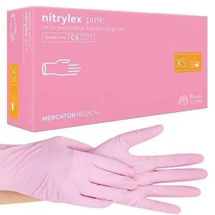 Hair Expert NITRYLEX PINK, XS (5-6), Нітрилові рукавички. Рожеві 1х100 шт. HE111111 фото