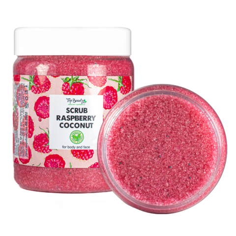 Скраб для тіла та обличчя TOP BEAUTY Scrub With Vitamin E For Body & Face Raspberry Coconut TPBC58 фото