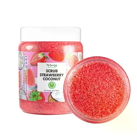 Скраб для тіла та обличчя TOP BEAUTY Scrub With Vitamin E For Body & Face Strawberry Coconut TPBC59 фото
