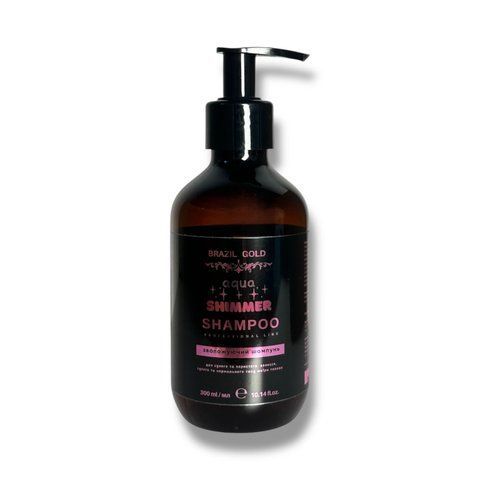 Зволожуючий шампунь для сухого та пористого волосся Brazil Gold Home Care Aqua Shimmer Shampoo 300 мл BRG010 фото