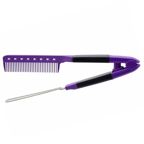 Keratin Helper Hairbrush V Shaped METAL comb VIOLET гребінець-затискач KRT0012 фото